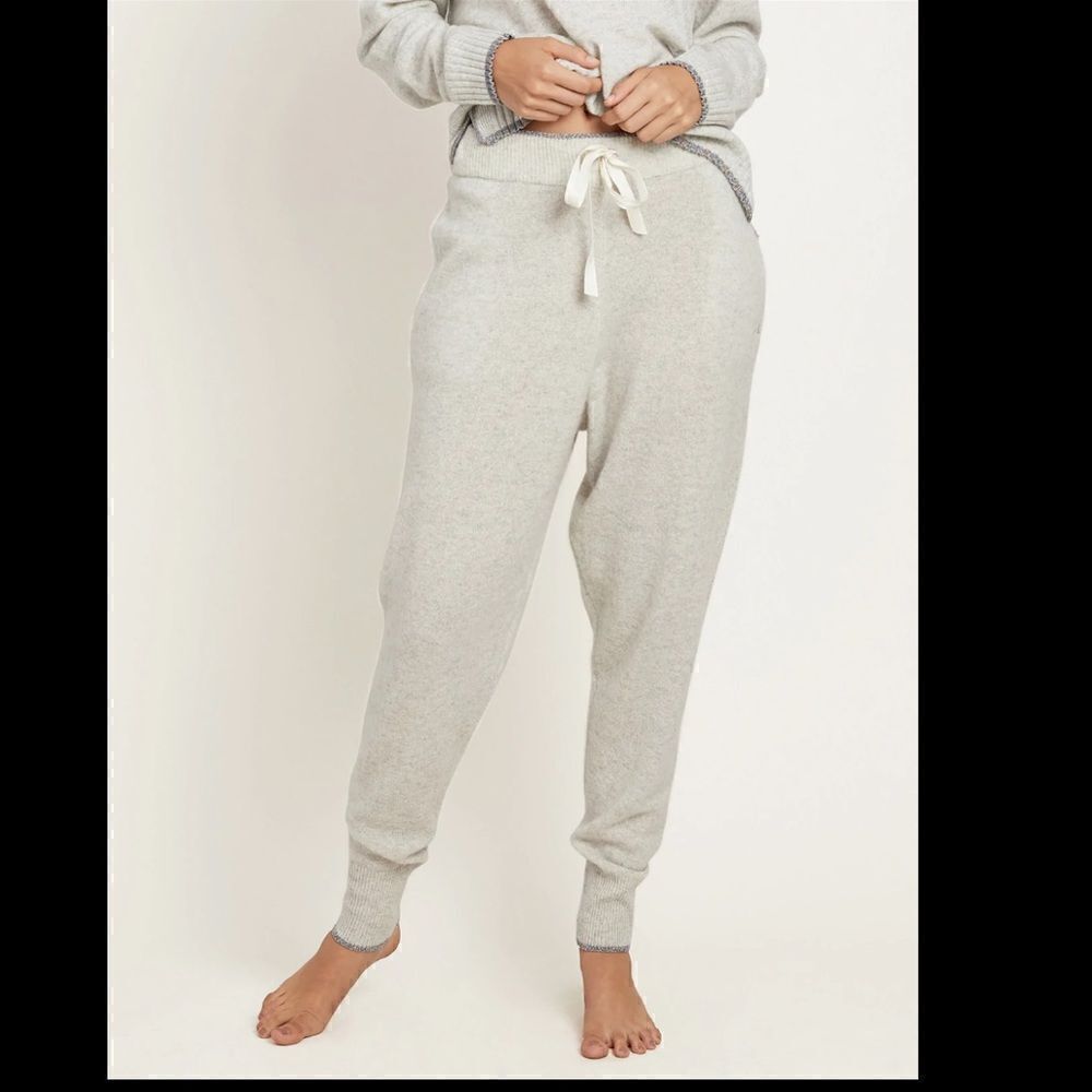 Morgan Lane 100% Cashmere Metallic Tipped Hailey Pants NWT